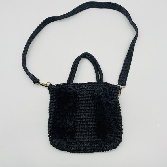 LOFT Bags Ann Taylor Loft Fringe Paper Straw Crossbody Bag Mini